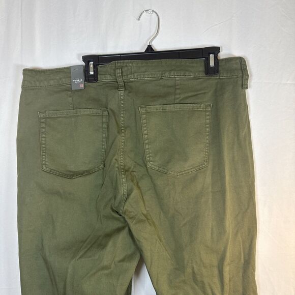 Women’s Torrid Crop Wide Leg Stretch Twill High Rise Patch Pant Green NWT - Picture 13 of 15